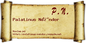 Palatinus Nándor névjegykártya